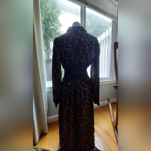 Max Studio Midi Dress Floral Print Smocked Waist Size S - Picture 5 of 7